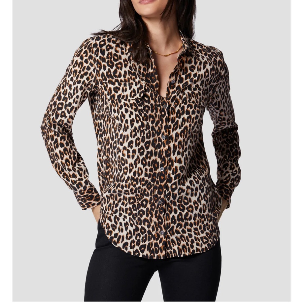 A. Byer Leopard Blouse S